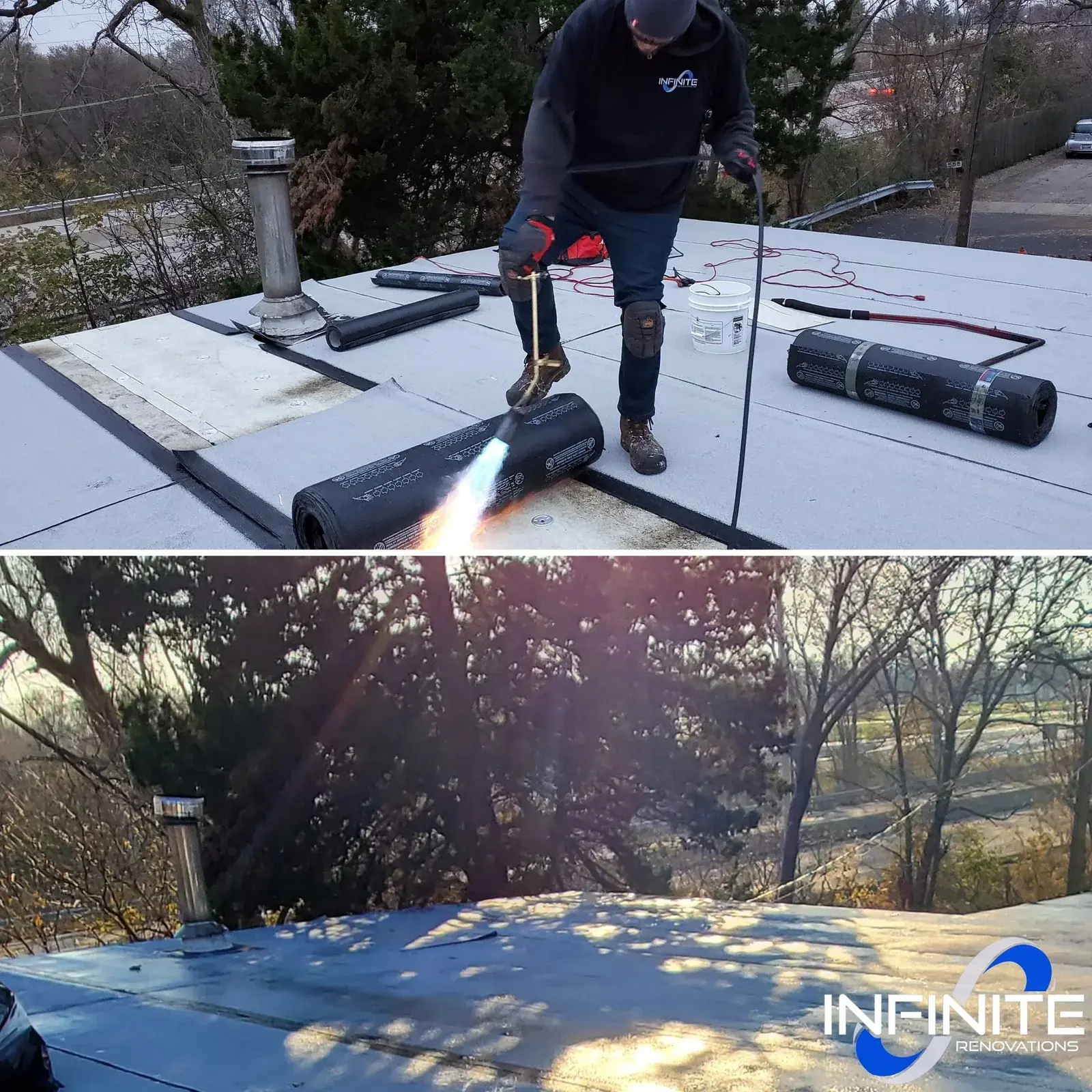 Completed flat roof project